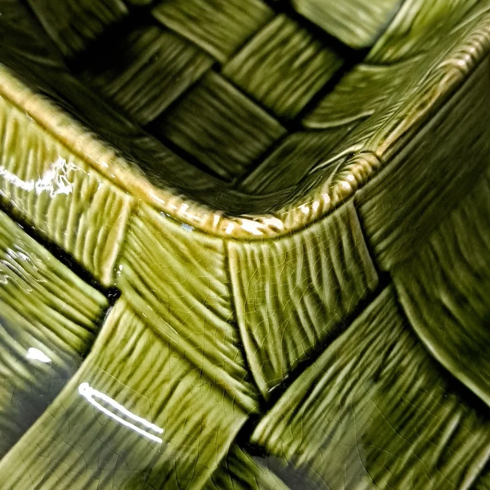 MCM Green Woven Ceramic Chip and Dip Tray
